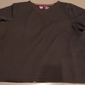 Urban Ultimate Black Srub Top with Pink Accents